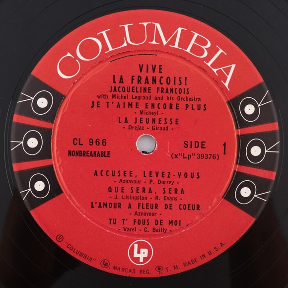 Vive La Francois! - Jacqueline François with Michel Legrand 12" Vinyl LP CL 966 - Picture 3 of 8